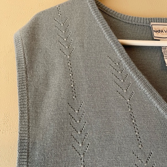 Vintage Napa Valley Beaded Embroidered Wool Sweater Vest Size Large - Picture 10 of 11